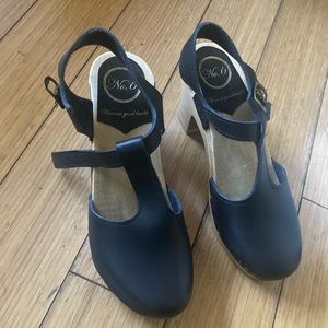 No.6 Caitlin T-strap high heel clog sandal